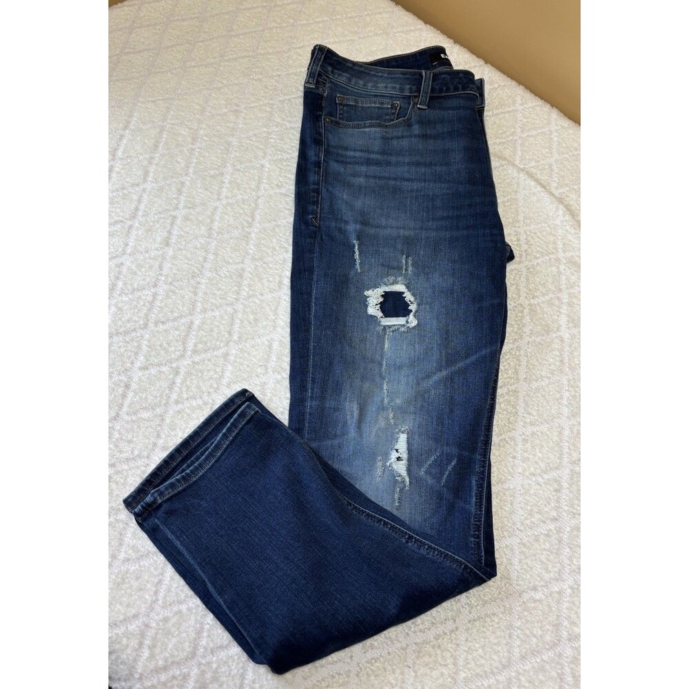 Express Hyper Stretch Slim Fit Distressed Men’s Blue Jeans Size 34W 30L